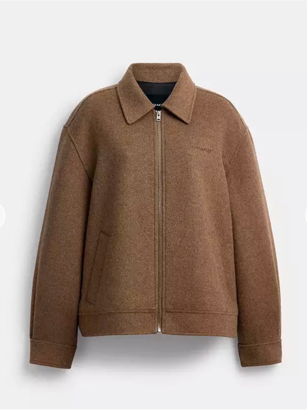 Coach Zip Front Wool Jacket